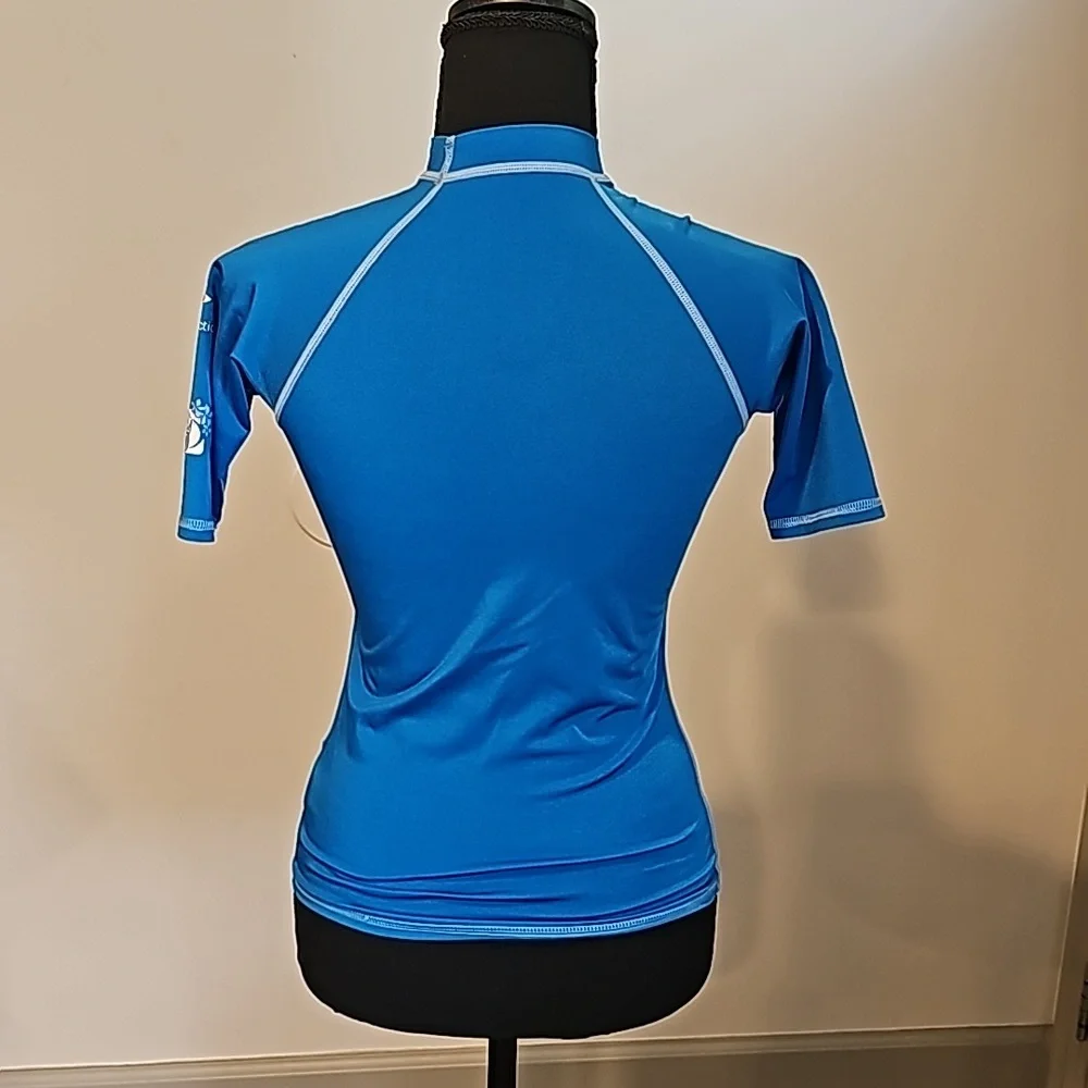 Body glove blue swim shirt uv protection  - womens medium - Picture 5 of 7